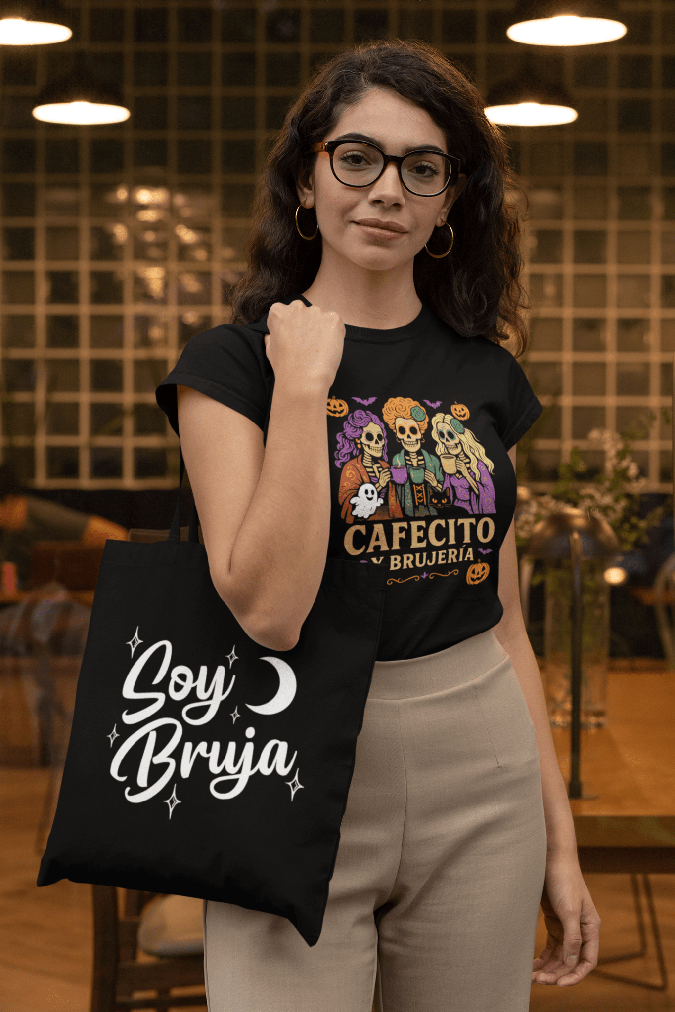 Soy Bruja Tote Bag – Black or Orange Halloween Latina Witch Bag - Stonk Shark Co.