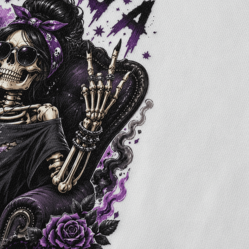Summoning A F*ck to Give Gothic Skeleton Graphic Tee - Stonk Shark Co.