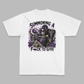 Summoning A F*ck to Give Gothic Skeleton Graphic Tee - Stonk Shark Co.