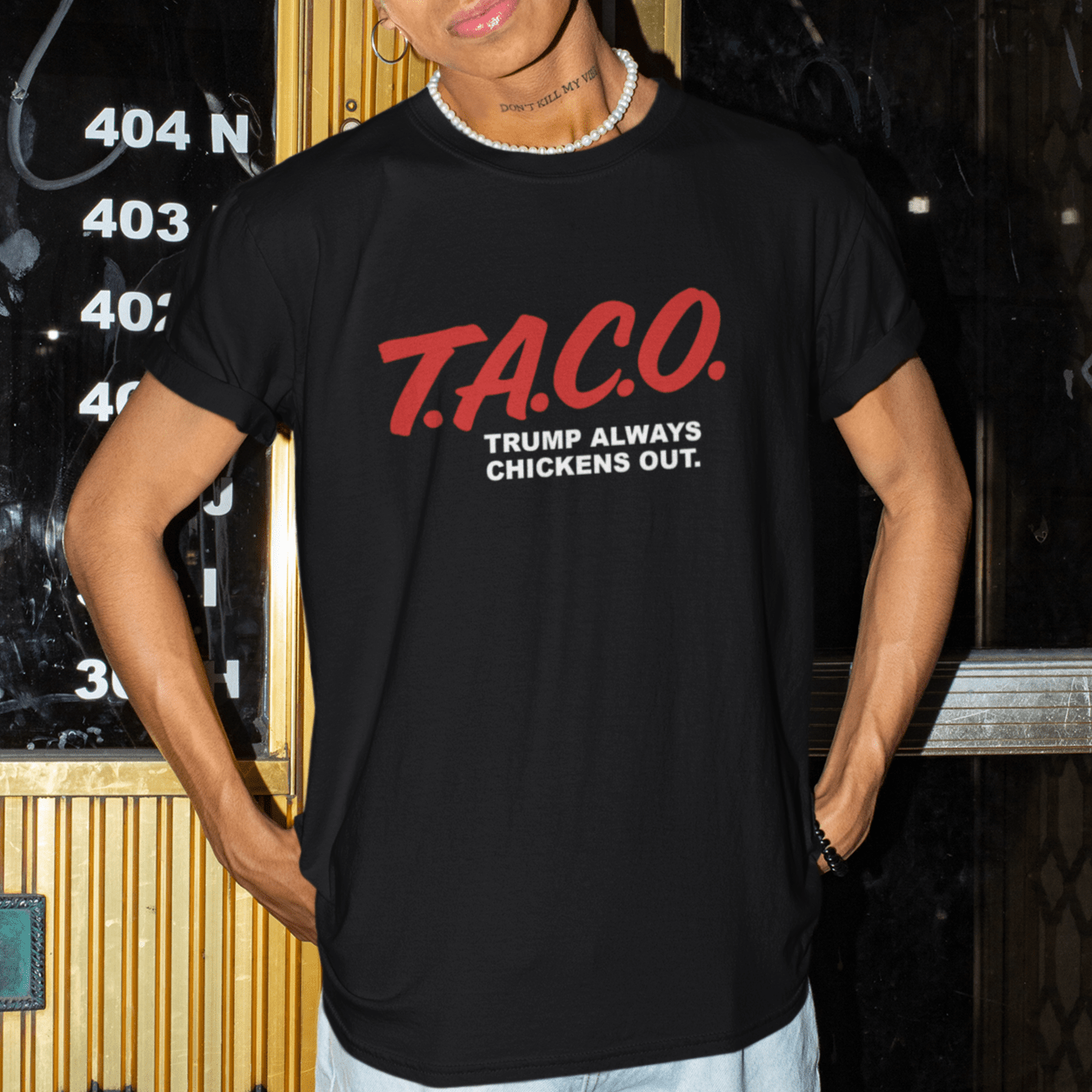 T.A.C.O. Parody Shirt – Retro D.A.R.E. Style | Funny Trump Meme Tee - Stonk Shark Co.