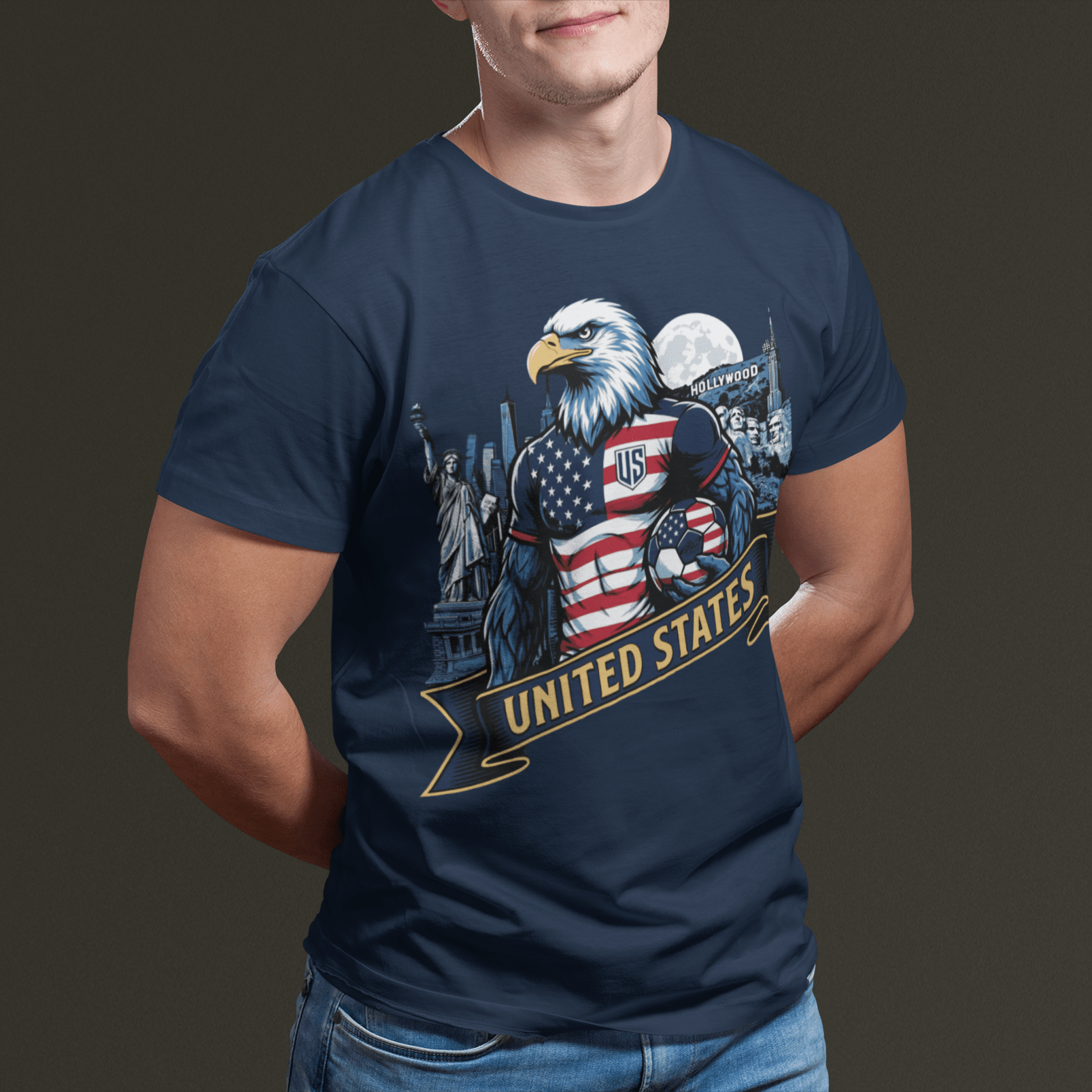 USA Eagle "Striker" Tee | 2026 Host Nation Soccer Fan Gear - Stonk Shark Co.