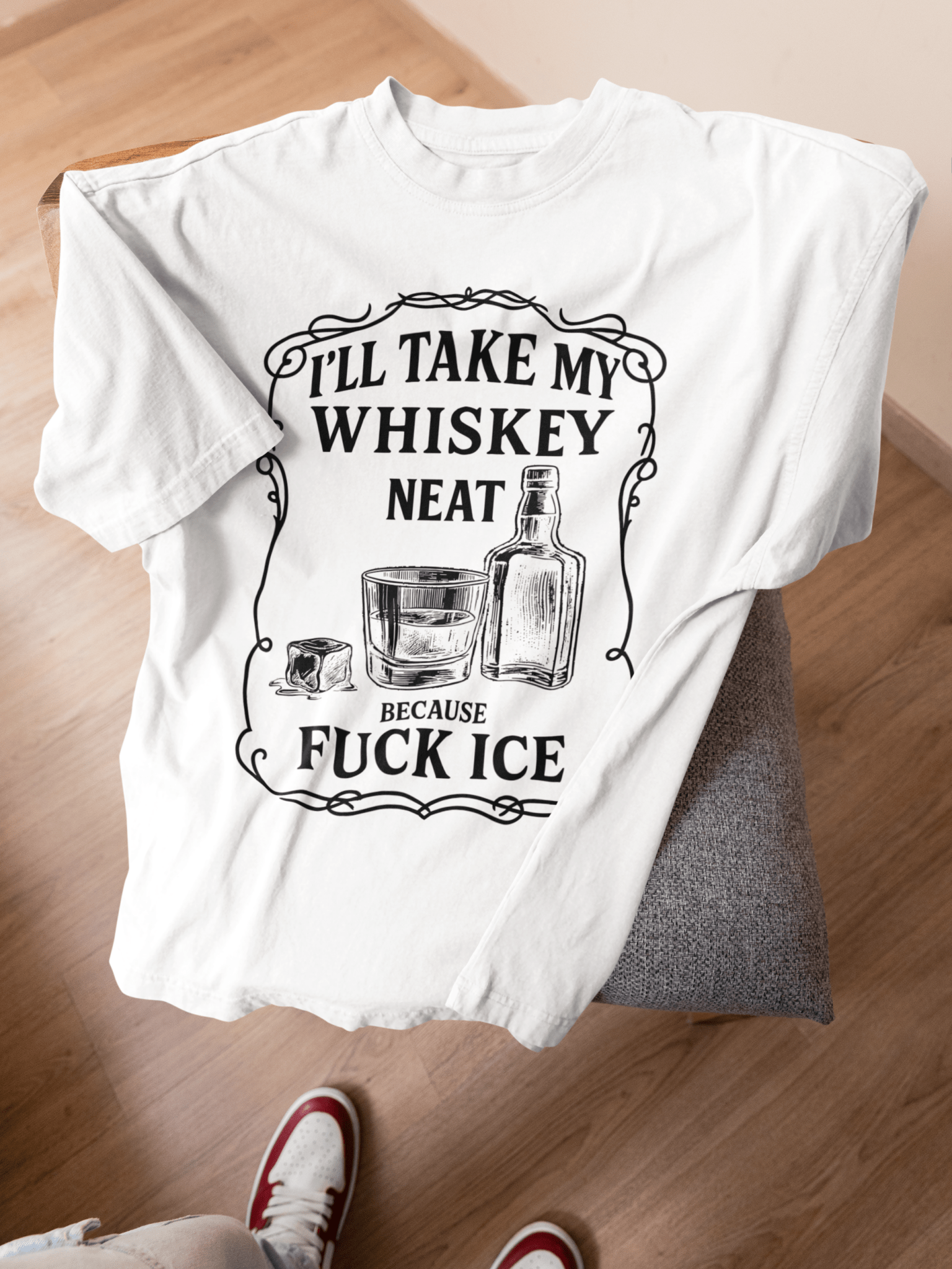 Whisky Neat Because F*ck ICE – Political Statement Shirt - Stonk Shark Co.