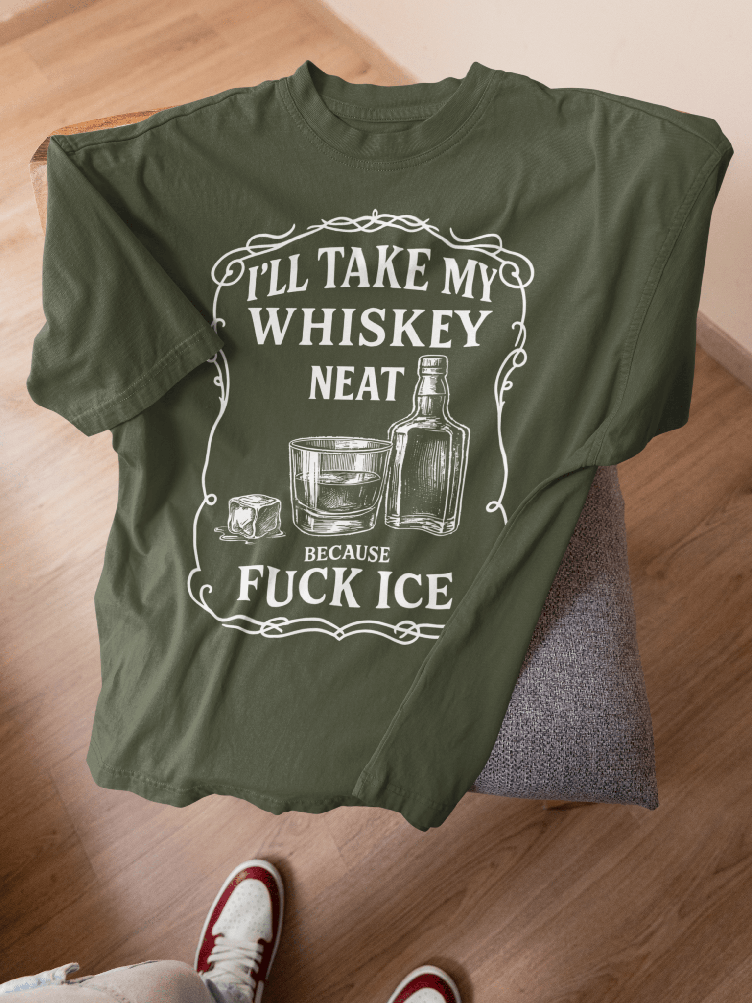 Whisky Neat Because F*ck ICE – Political Statement Shirt - Stonk Shark Co.