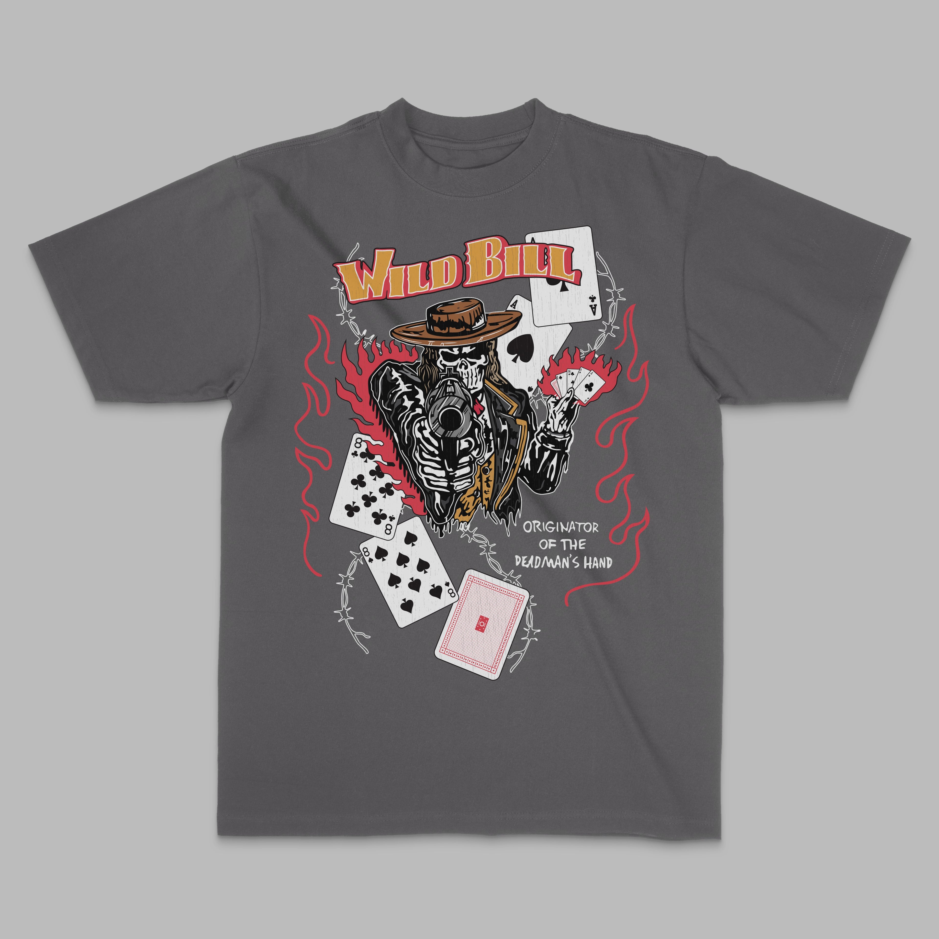 Wild Bill Dead Man's Hand Graphic Tee — Charcoal