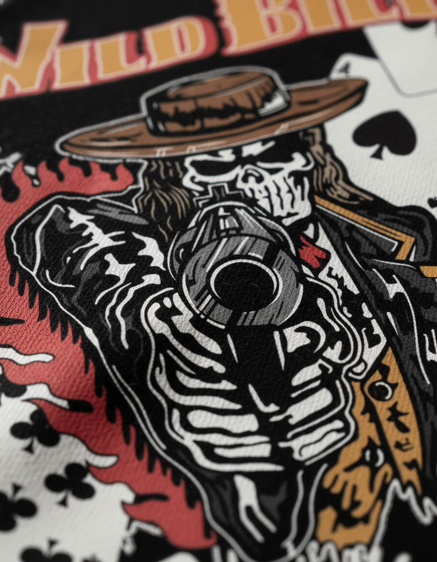 Wild Bill Dead Man's Hand Graphic Tee — Close-up