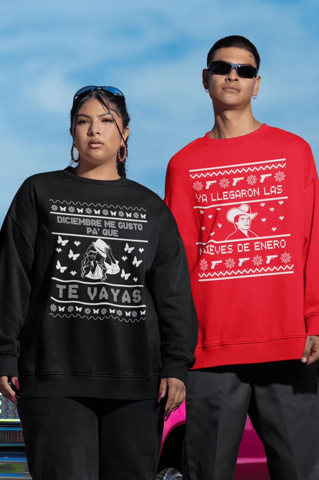 Ya Llegaron Las Nieves de Enero Ugly Christmas Sweater - Stonk Shark Co.