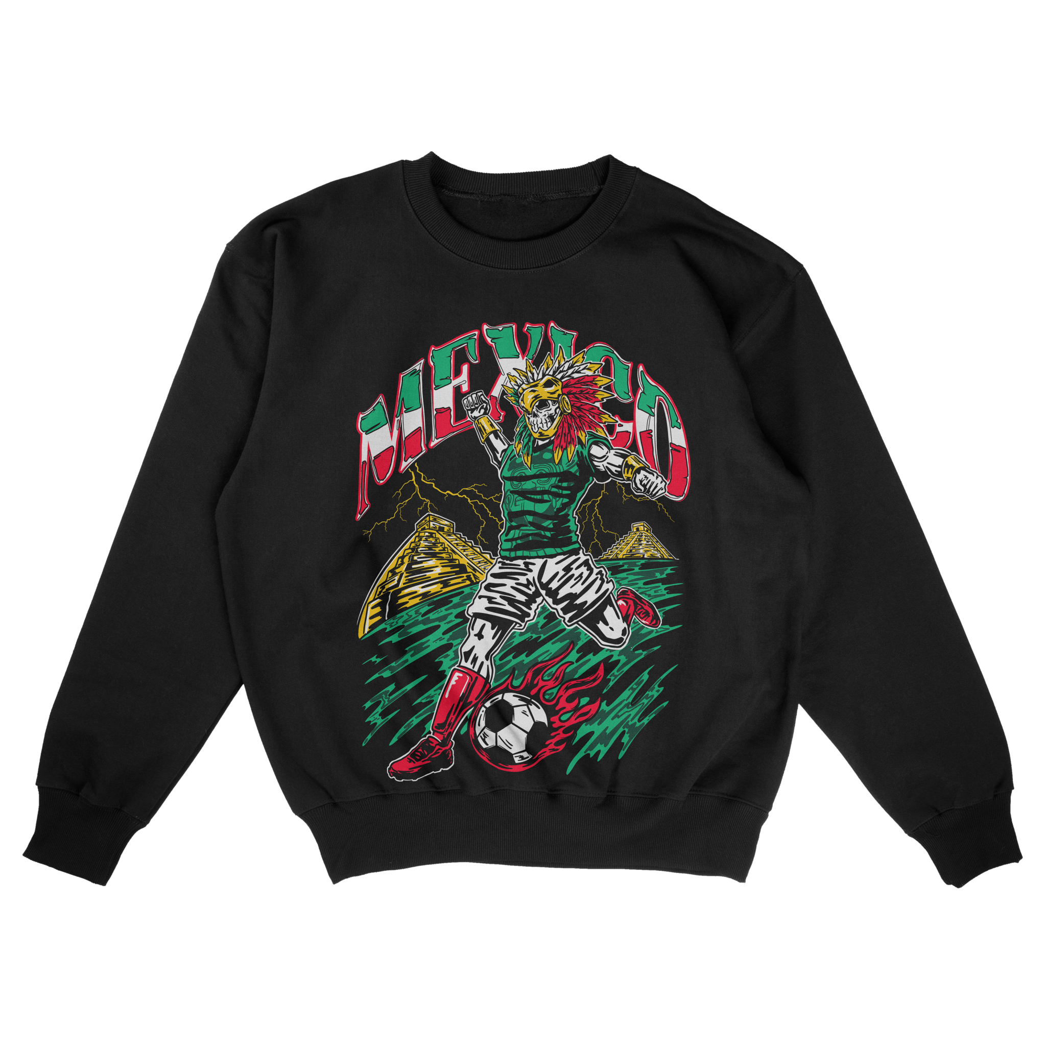 Mexico "Si Se Puede" Aztec Baller, Soccer Hoodie / Crew - Stonk Shark Co.
