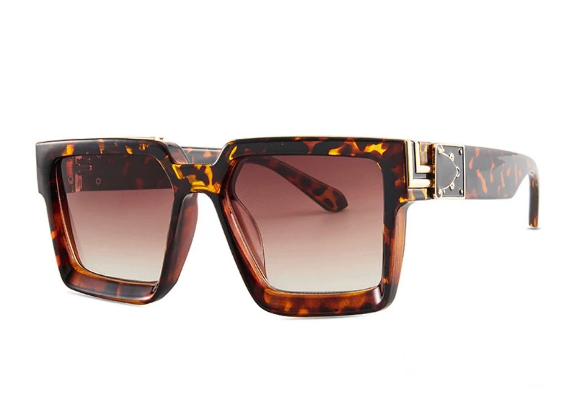 Retro Square Trillionaire Thick Frame Fashion Sunglasses - Stonk Shark Co.