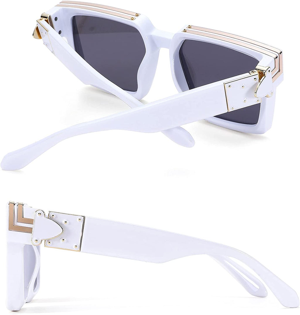 Retro Square Trillionaire Thick Frame Fashion Sunglasses - Stonk Shark Co.