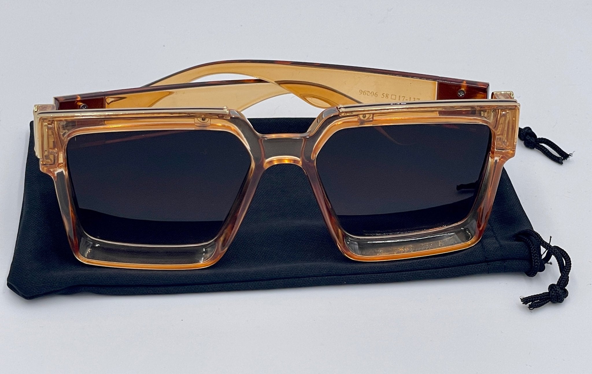 Retro Square Trillionaire Thick Frame Fashion Sunglasses - Stonk Shark Co.