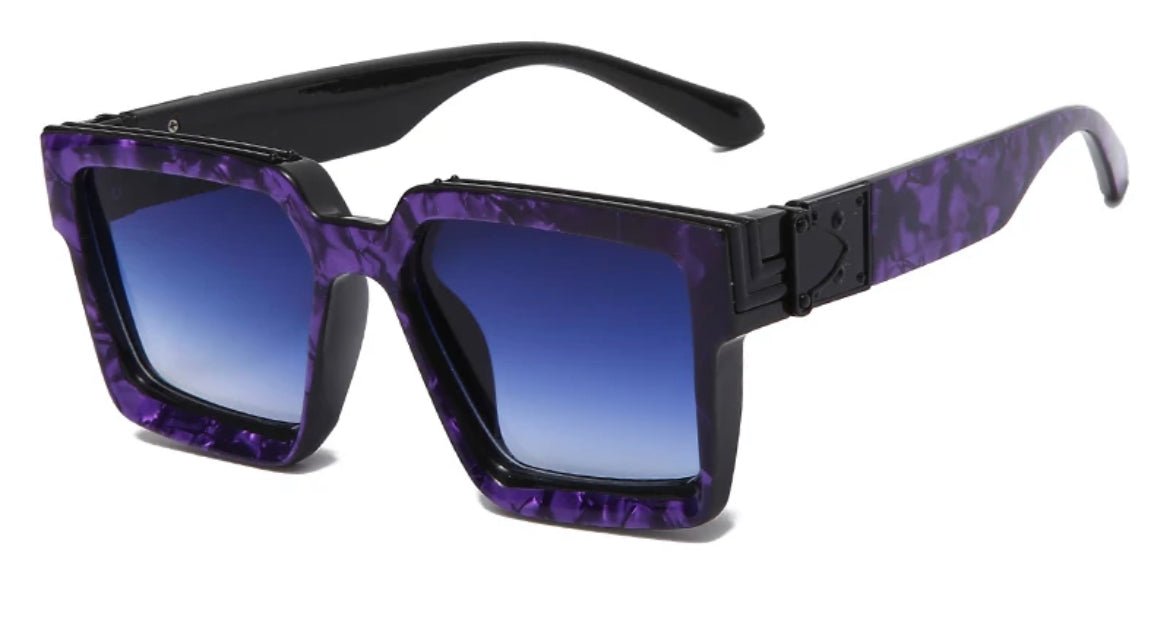 Retro Square Trillionaire Thick Frame Fashion Sunglasses - Stonk Shark Co.