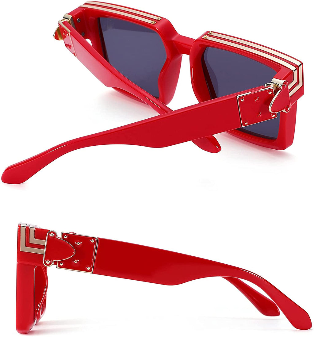 Retro Square Trillionaire Thick Frame Fashion Sunglasses - Stonk Shark Co.