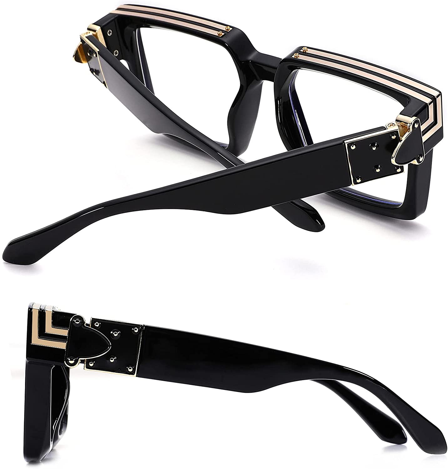 Retro Square Trillionaire Thick Frame Fashion Sunglasses - Stonk Shark Co.